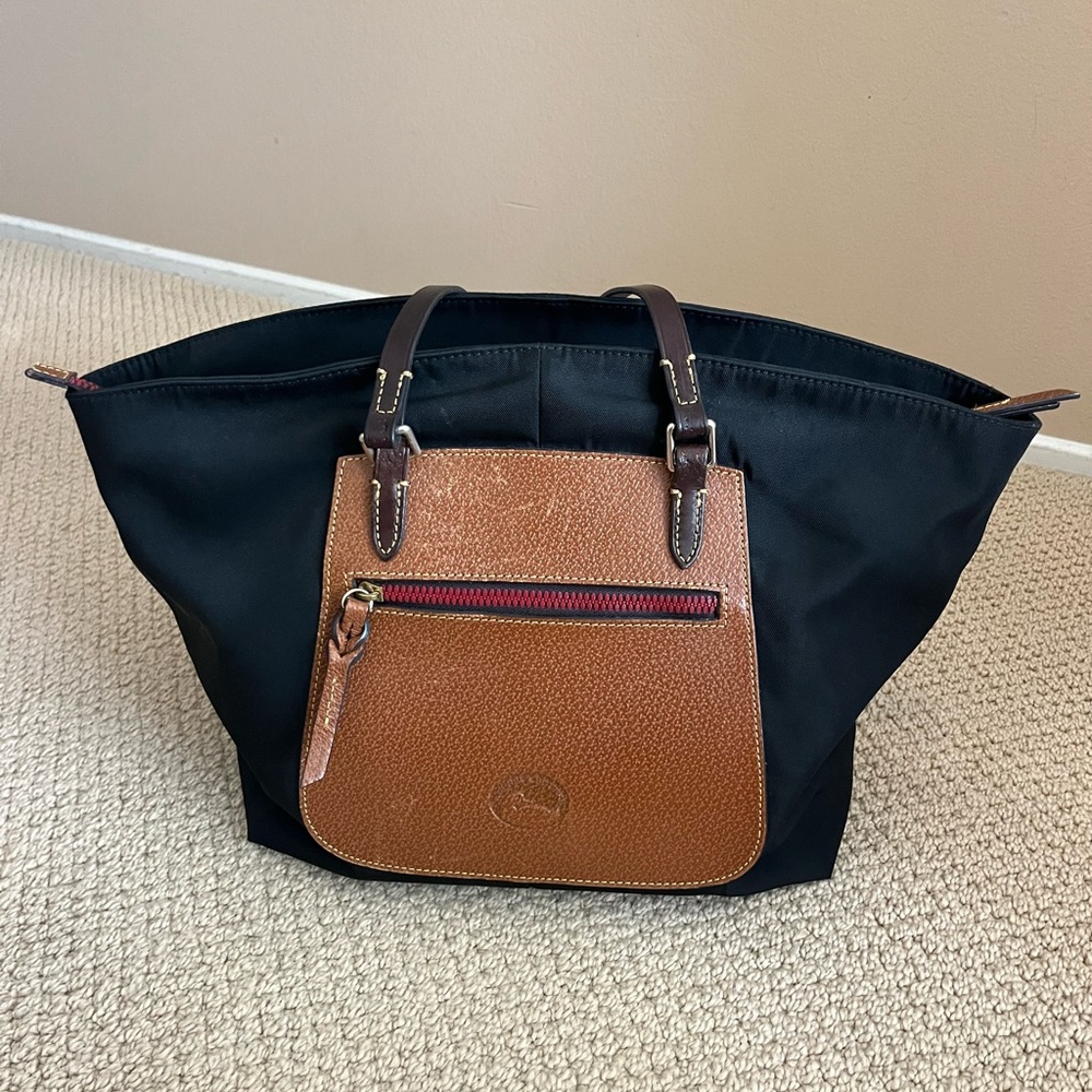 Dooney & Bourke Black and Brown Shoulder Bag